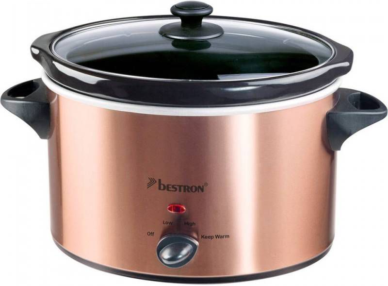 Bestron Slowcooker ASC450CO 225 W 4, 5 L roestvrij staal koperkleurig