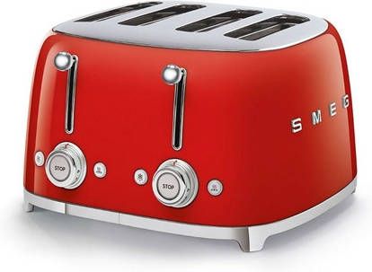 Smeg 50's Style broodrooster 2-slots extra lang TSF03RDEU rood