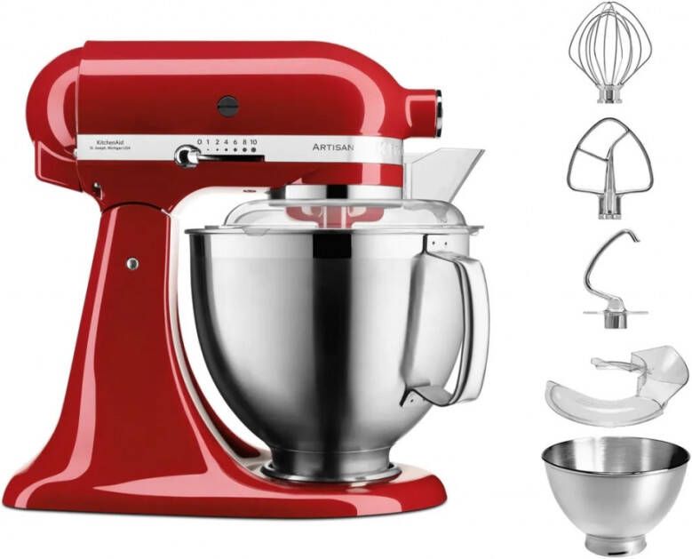 KitchenAid Artisan keukenmachine 4, 8 liter 5KSM185PS Keizerrood