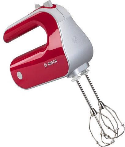 BOSCH Handmixer Styline Colour MFQ40304 5 standen plus turbofunctie, 2 roergardes, 2 edelstalen deeghaken, rood/zilver