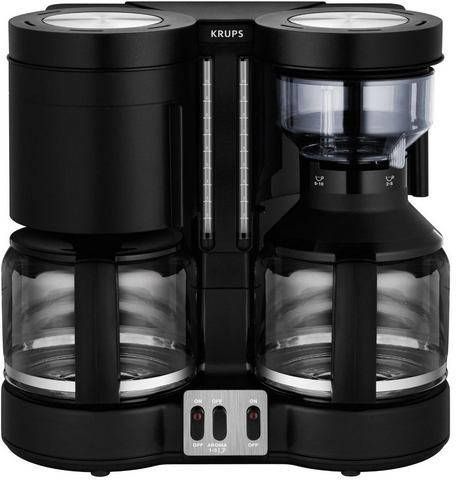 Krups Filterkoffieapparaat KM8508 Duothek Plus, 1 l, Combi automaat voor koffie en thee, tweevoudig koffie genot, 2 onafhankelijke zetsystemen, 2 separate waterniveauaanduidingen, aan uitschakelaar met controlelampje, aroma keuzeschakelaar